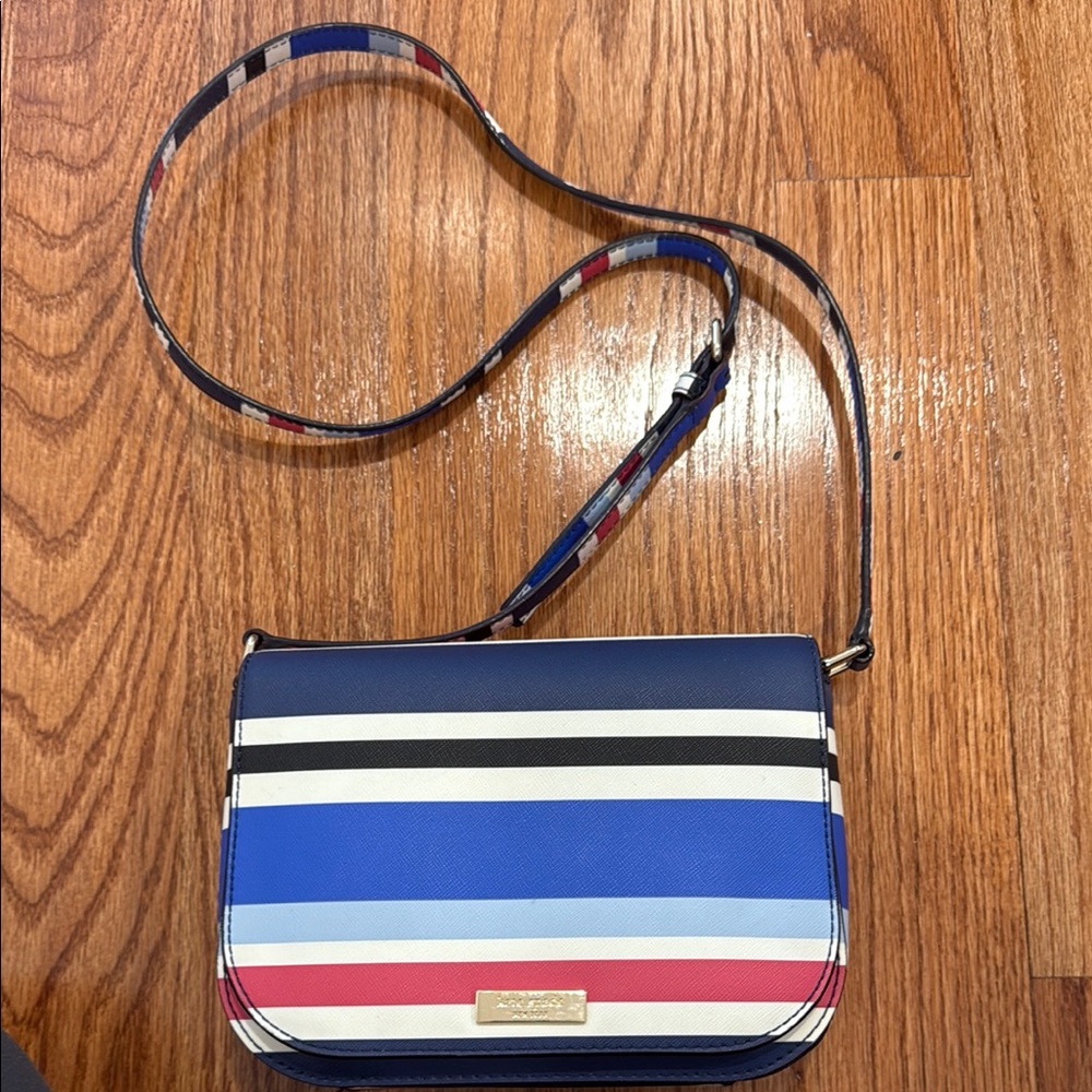Kate Spade Striped Crossbody Bag with Adjustable Strap